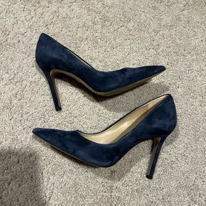 Sam Edelman Hazel Navy Blue Suede Heels Pumps 7M